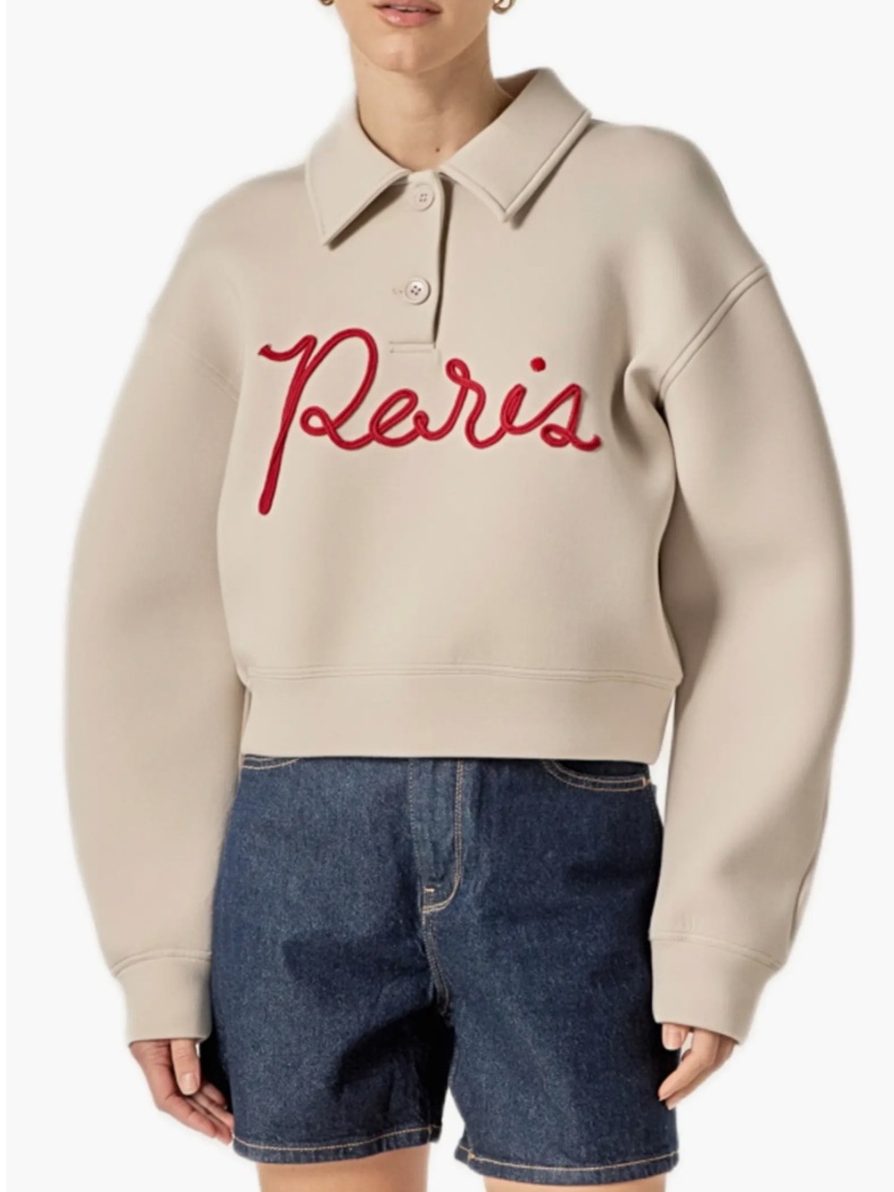 New! English Factory Lettering Scuba Polo Pullover size M